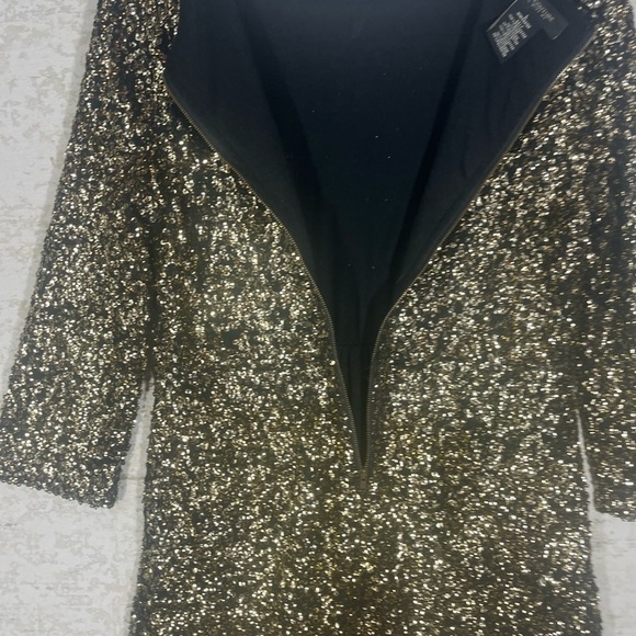 MM COUTURE BY MISS ME Sequined Dress Lined Tailored Back Zipper Sz L Cocktail - Picture 7 of 9